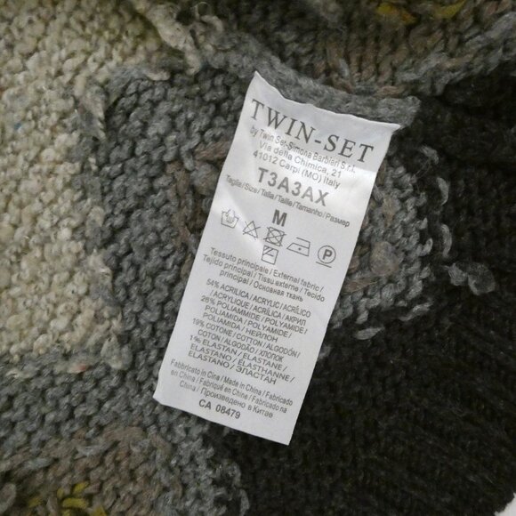 TWIN SET Floral Intarsia tunic sweater sz M Simona Barbieri - Picture 6 of 6